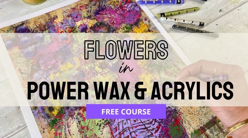 Abstract Flowers in Acrylics & Powerwax